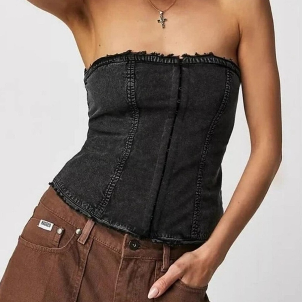 Free people denim crop top